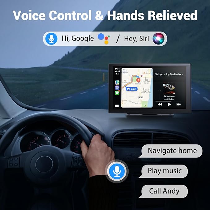 Écran Tactile HD Sans Fil pour Voiture - CarPlay & Android Auto