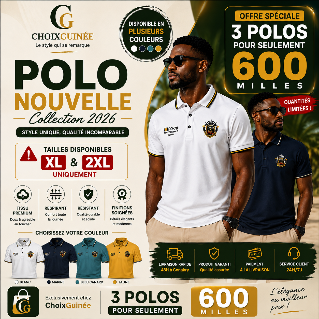 Polo Homme Premium en Soie Glacée