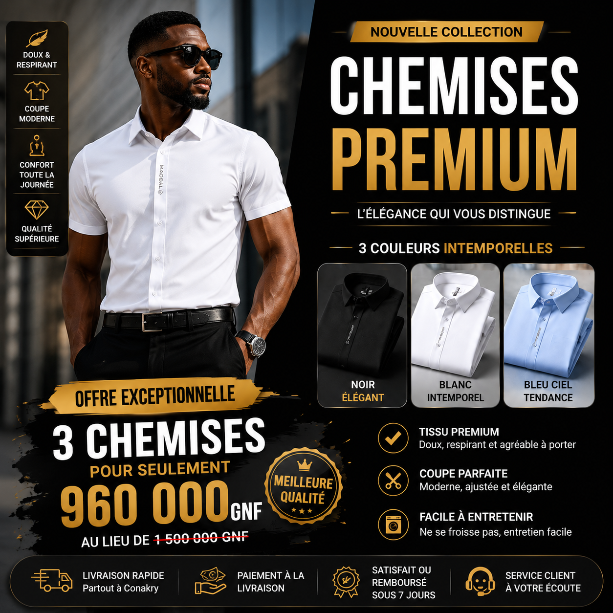Chemise Respirante Style Luxe
