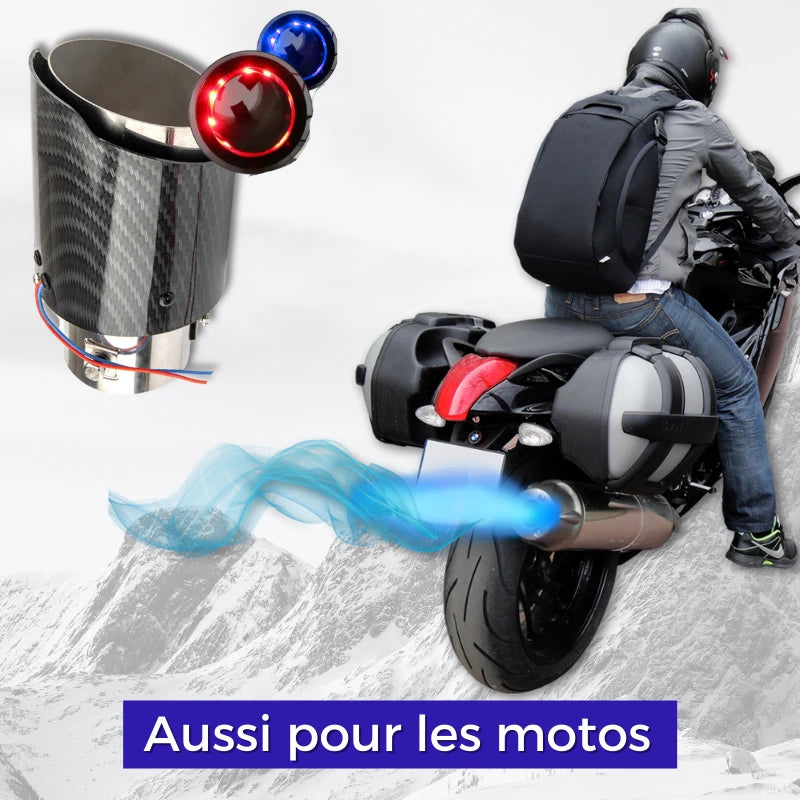 LED exhaust tip with blue flames effect - Add style to your car