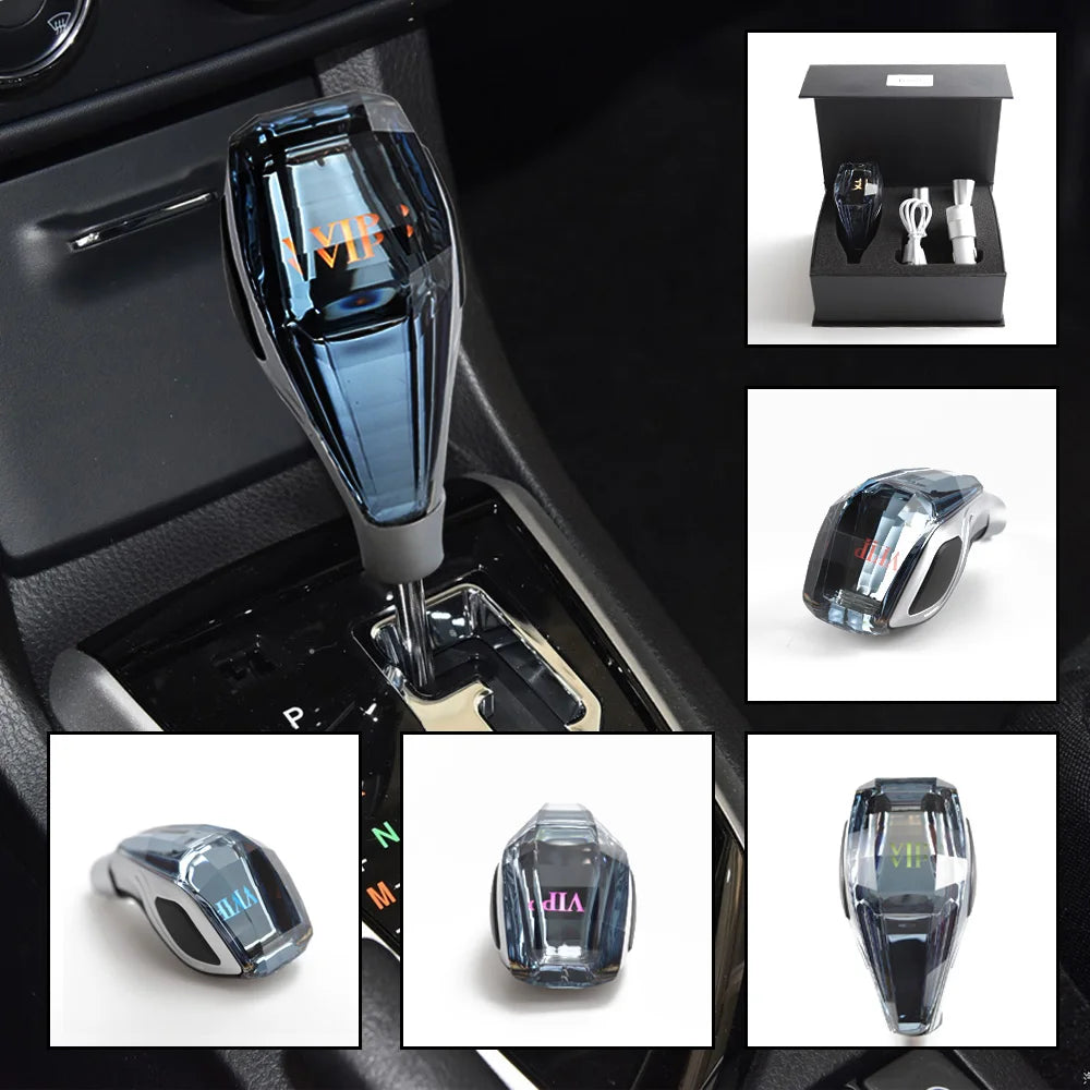 Universal crystal handle for car - LED gear lever knob