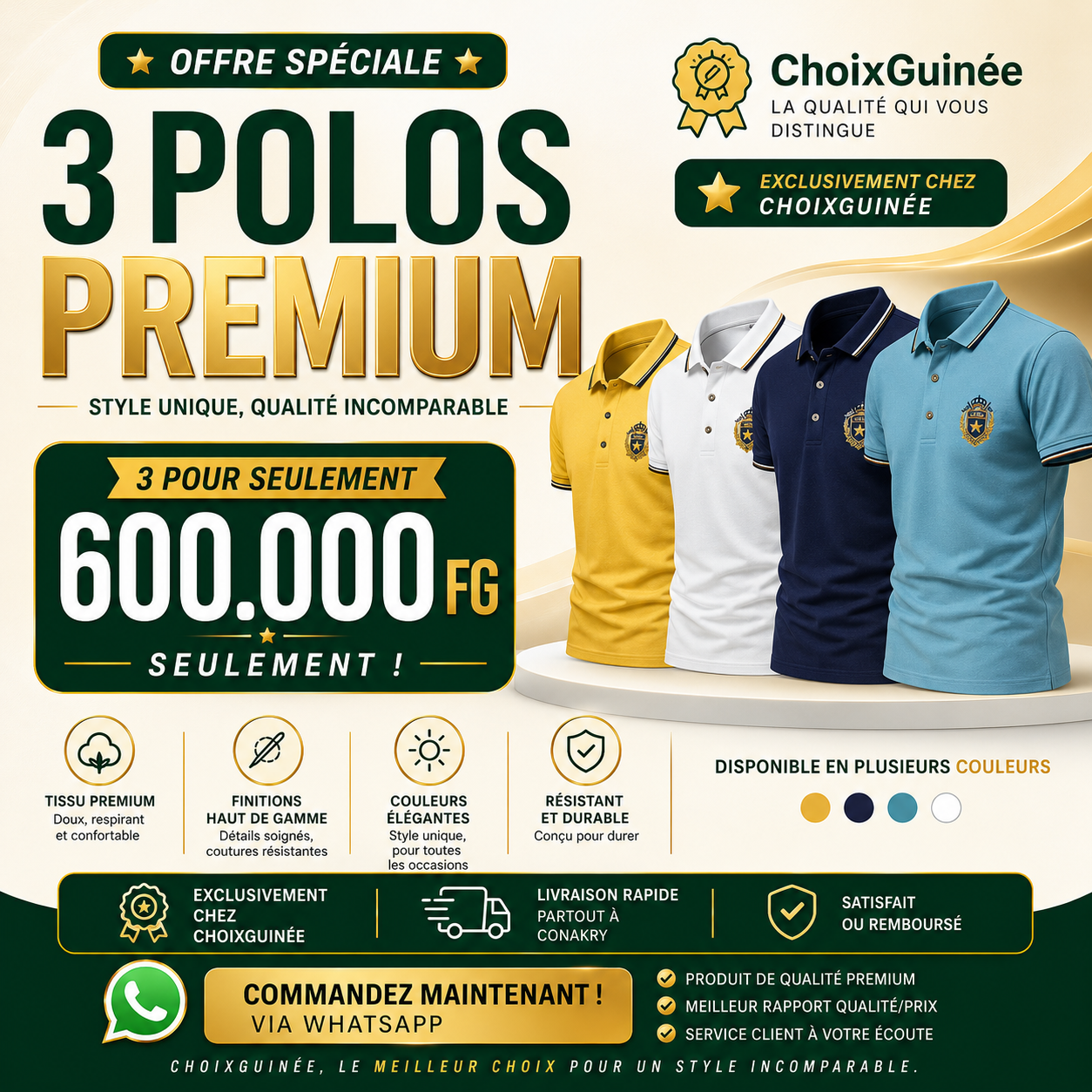 Polo Homme Premium en Soie Glacée