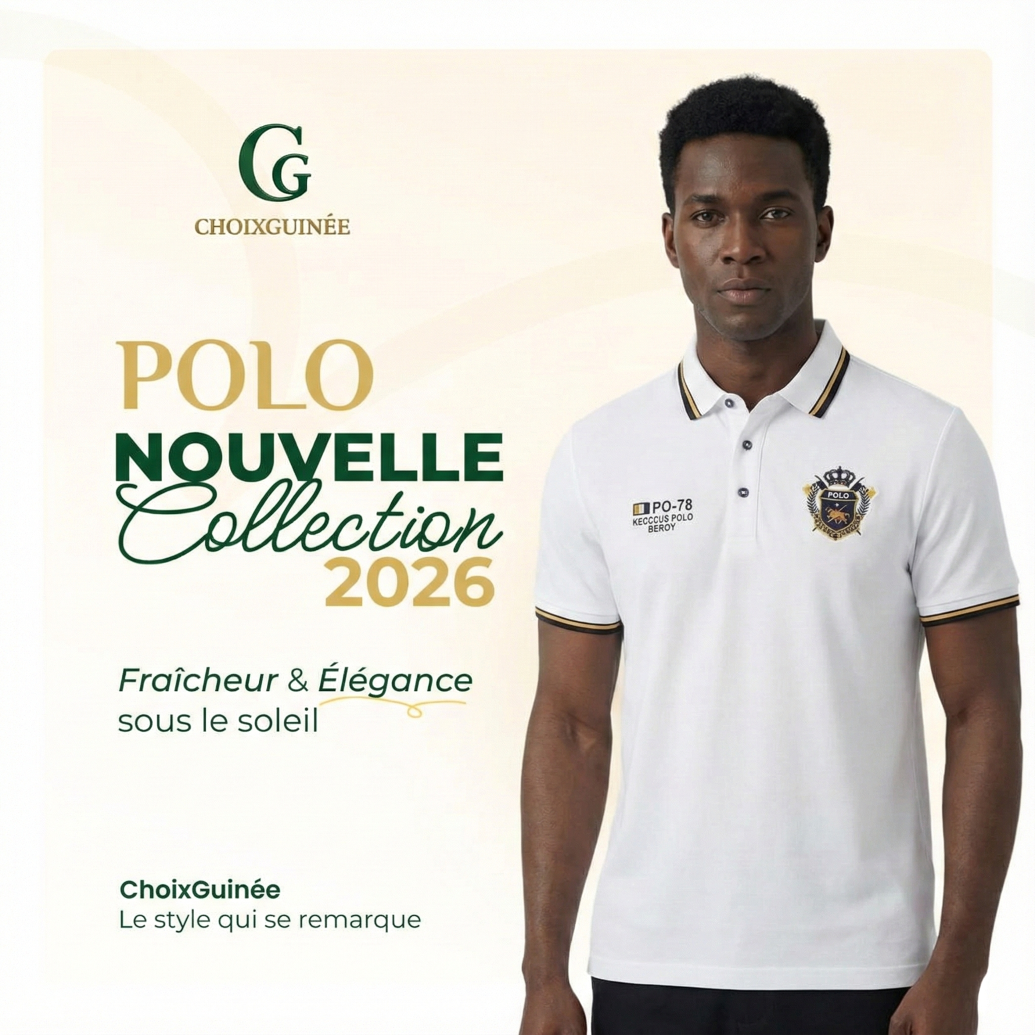 Breathable and comfortable uprising collar Polo