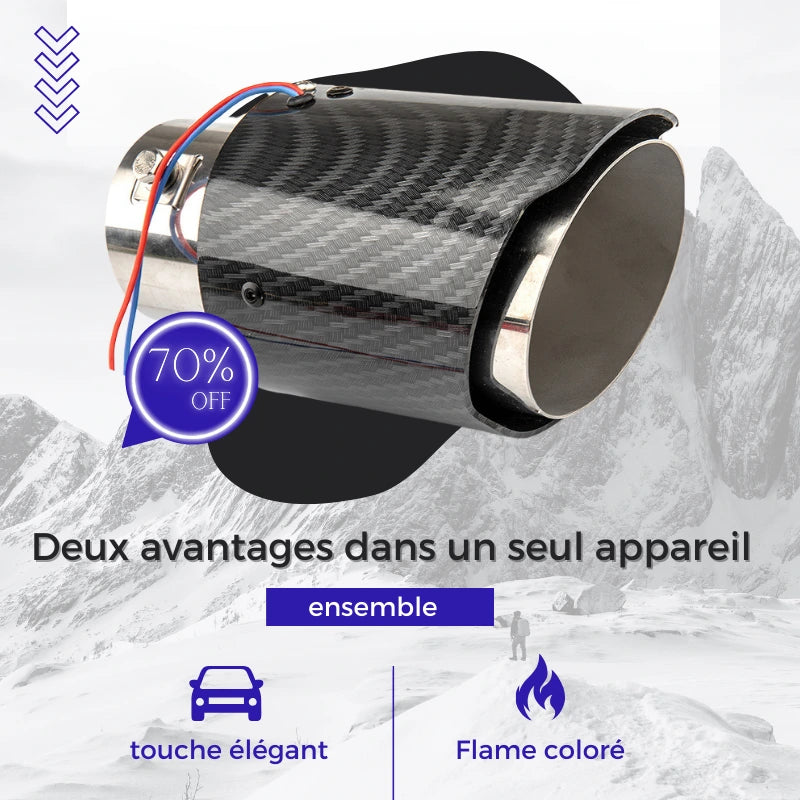 LED exhaust tip with blue flames effect - Add style to your car