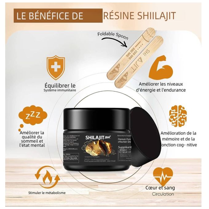 2 pots de Shilajit Himalayen 100% Pur – Résine Naturelle pour Booster l’Énergie, la Libido et l’Immunité