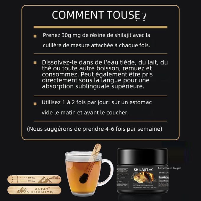 2 pots de Shilajit Himalayen 100% Pur – Résine Naturelle pour Booster l’Énergie, la Libido et l’Immunité