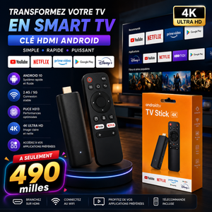Pack Magique : Clé HDMI TV Android 4K Tout Inclus