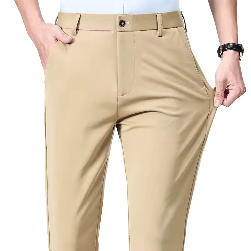 Pantalon en Soie Glacée pour Homme – Élégance Française, Confort Estival