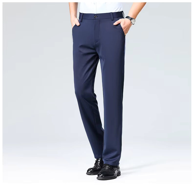 Pantalon en Soie Glacée pour Homme – Élégance Française, Confort Estival