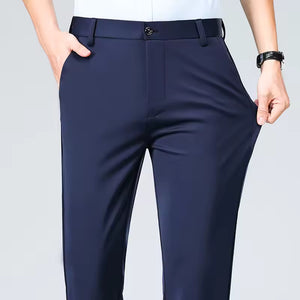 Pantalon en Soie Glacée pour Homme – Élégance Française, Confort Estival